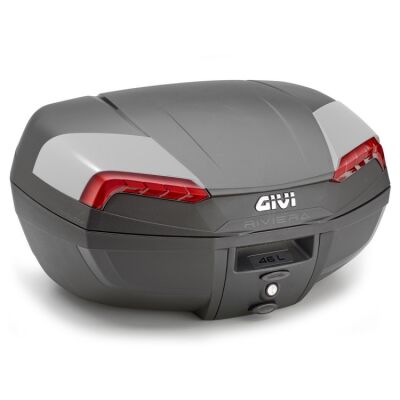 E46N2 Riviera kufr GIVI černý (Monolock s vlastní plotnou), červené odrazky, objem 47L
